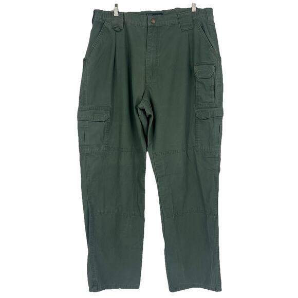 5.11 Tactical Mens Cotton Canvas Cargo Pants Regular Fit Green Size 38x32 - Picture 1 of 8